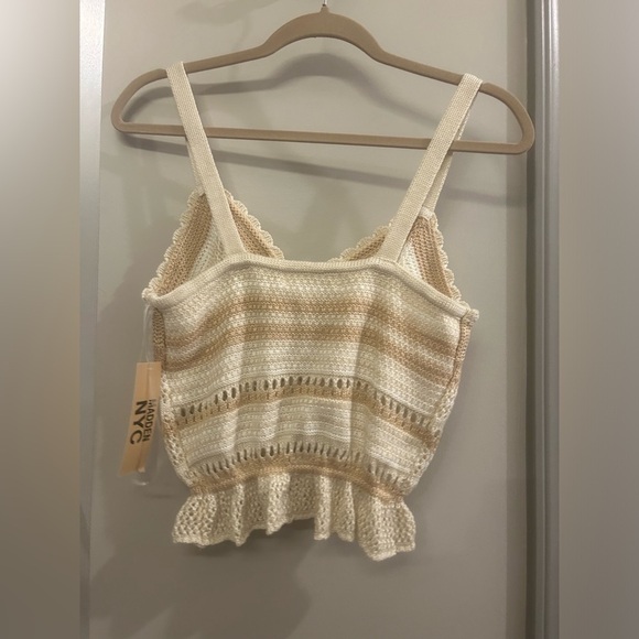 Madden NYC Crochet Tank Top Women’s Large Beige Tan Festival - Picture 2 of 7